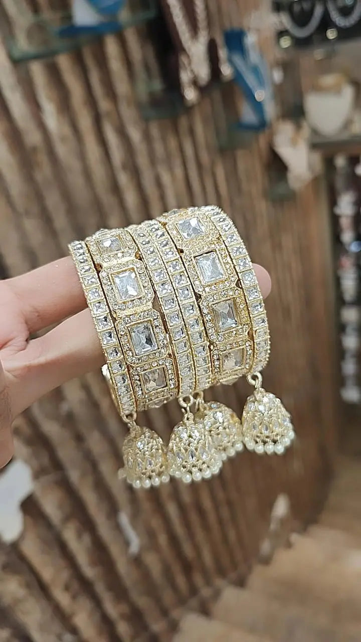 LUXE JEWEL MILLE SQUARE KUNDAN JHUMAR SET LUXE JEWEL